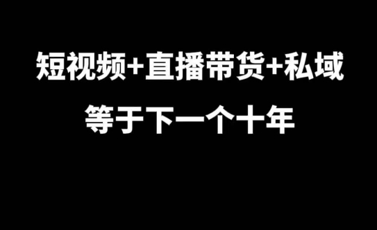 短视频+直播带货+私域等于下一个十年，大佬7年实战经验总结-百盟网