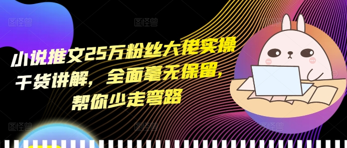 小说推文25万粉丝大佬实操干货讲解，全面毫无保留，帮你少走弯路-百盟网