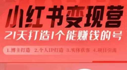 小红书博主课，21天从0到1打造1个能赚钱的红薯号，适用于新手小白-百盟网
