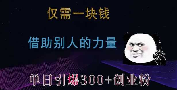 仅需一块钱，借助别人的力量，单日引爆300+创业粉、兼职粉【揭秘】-百盟网