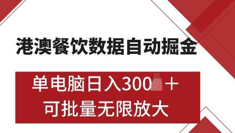 港澳数据全自动掘金，单电脑日入5张，可矩阵批量无限操作【揭秘】-百盟网