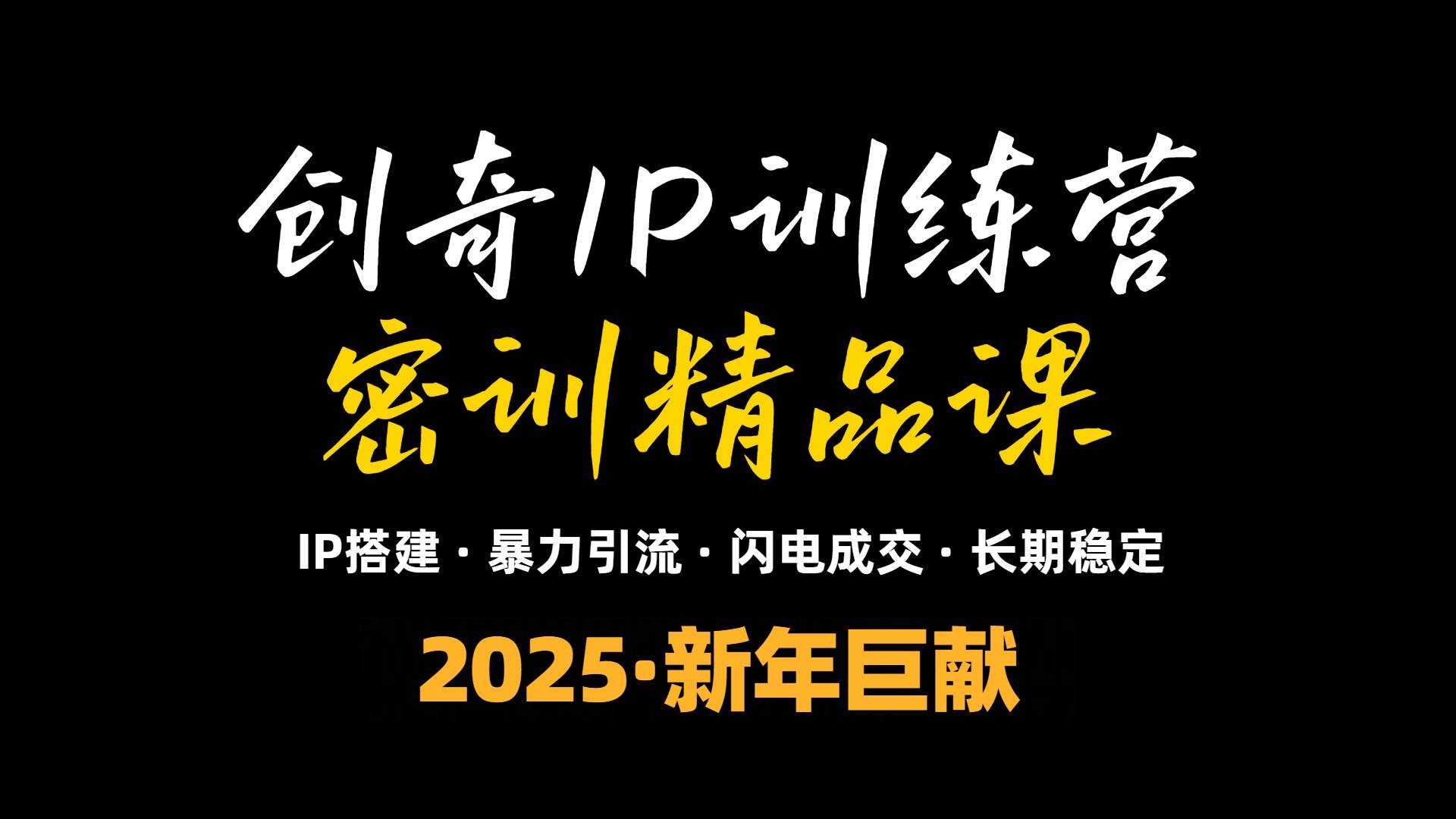 2025年“知识付费IP训练营”小白避坑年赚百万，暴力引流，闪电成交-百盟网