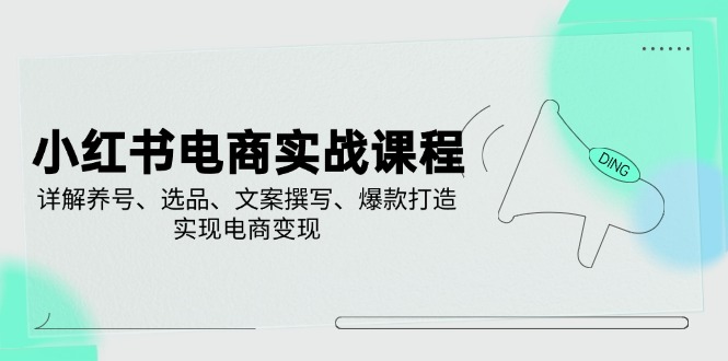 小红书电商实战课程，详解养号、选品、文案撰写、爆款打造，实现电商变现-百盟网