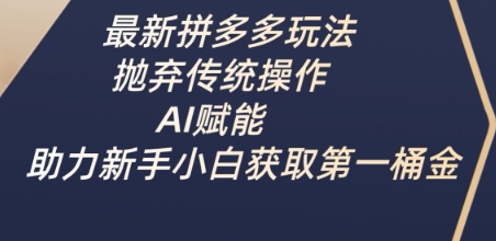 最新拼多多玩法，抛弃传统操作，AI赋能，助力新手小白获取第一桶金-百盟网