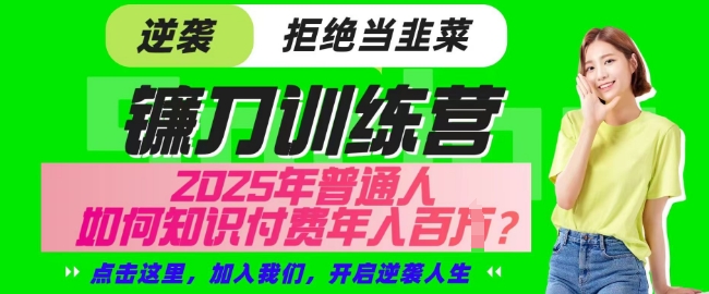【网创项目终点站-镰刀训练营超级IP合伙人】25年普通人如何通过知识付费实现逆袭【揭秘】-百盟网