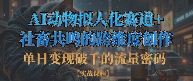 单日变现破千的流量密码，AI动物拟人化赛道+社畜共鸣的跨维度创作-百盟网