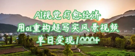 AI视觉疗愈经济：用ai重构超写实风景视频，单日变现多张-百盟网