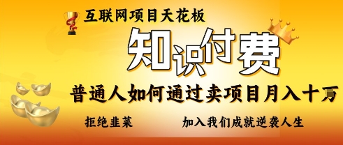 互联网项目天花板，知付付费项目，普通人如何通过卖项目月入十个，拒绝韭菜【揭秘】-百盟网