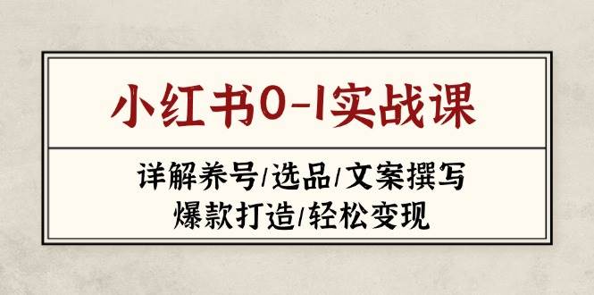 小红书0-1实战课(2023-2025)，详解养号/选品/文案撰写/爆款打造/轻松变现-百盟网