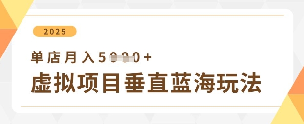 虚拟项目垂直玩法，实现单店月入5k+-百盟网