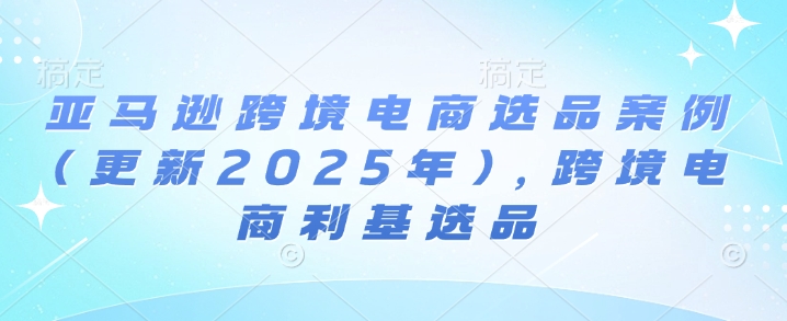 亚马逊跨境电商选品案例(更新2025年4月)，跨境电商利基选品-百盟网