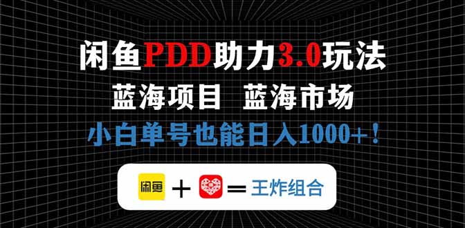 闲鱼卖拼多多助力项目，蓝海市场新手也能单号日入1000+-百盟网