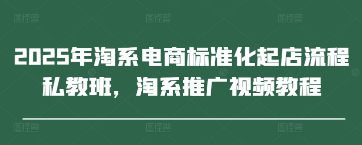 2025年淘系电商标准化起店流程私教班，淘系推广视频教程-百盟网
